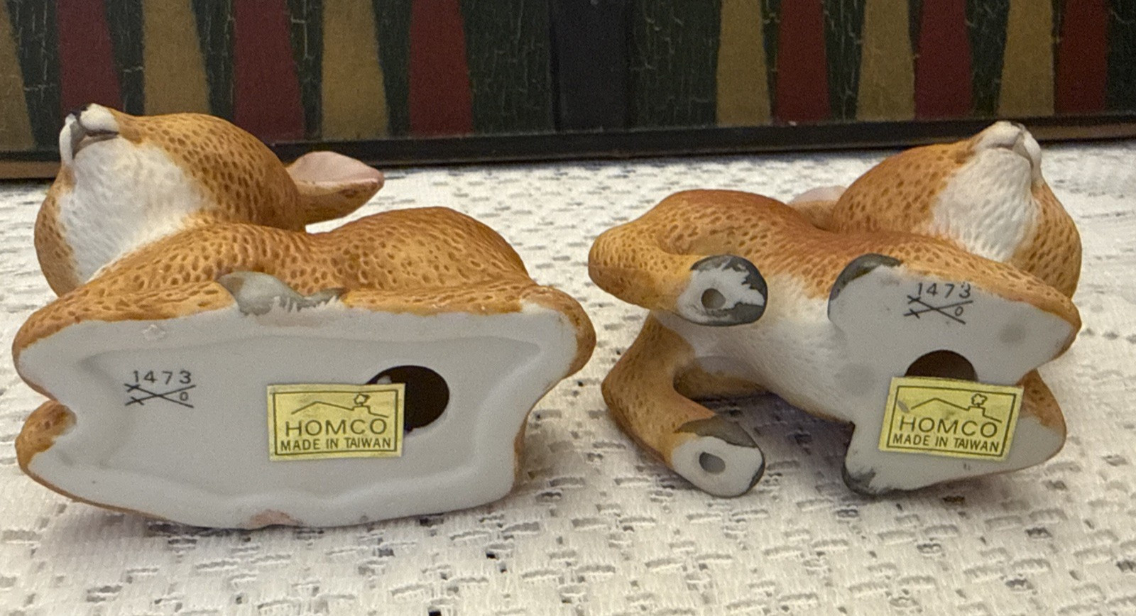 Vintage HOMCO Baby Deer 1473 Fawns Ceramic Figurines Set Of 2