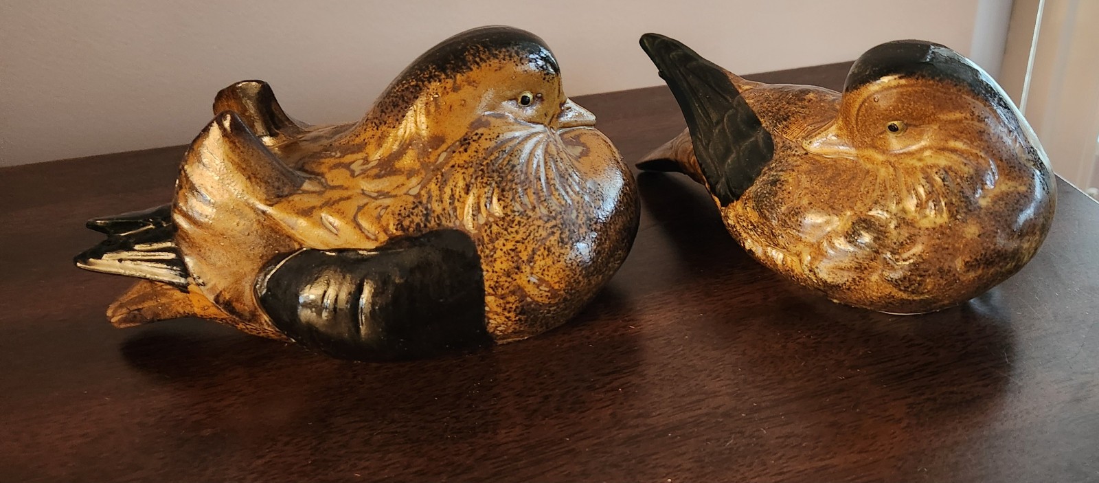 Vintage Wony Ltd. Made In Japan Pair Of Ceramic Mandarin Ducks