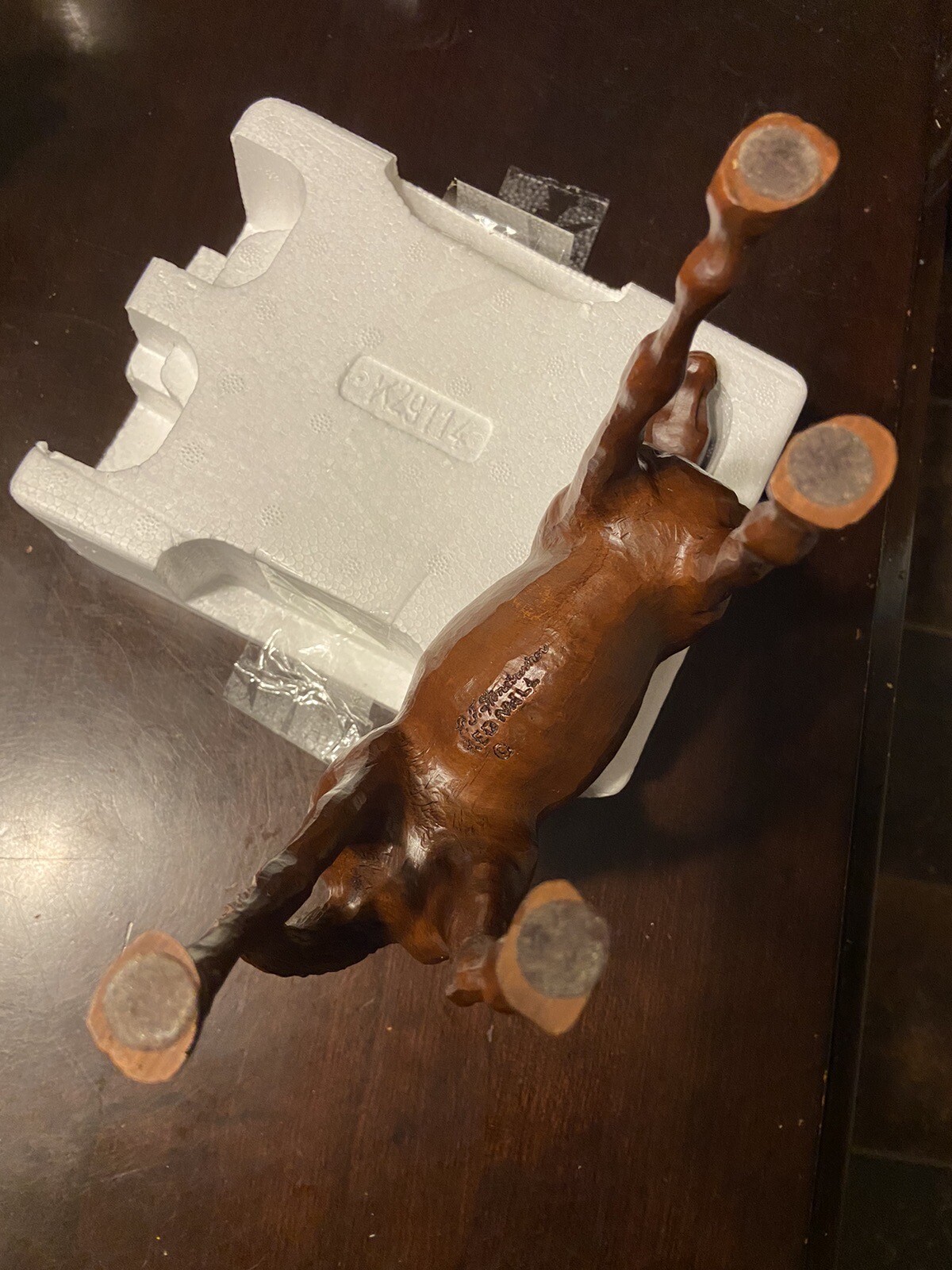 Red Mill Manufacturing Clydesdale Standing Horse 9” inches tall Wood P F Stone