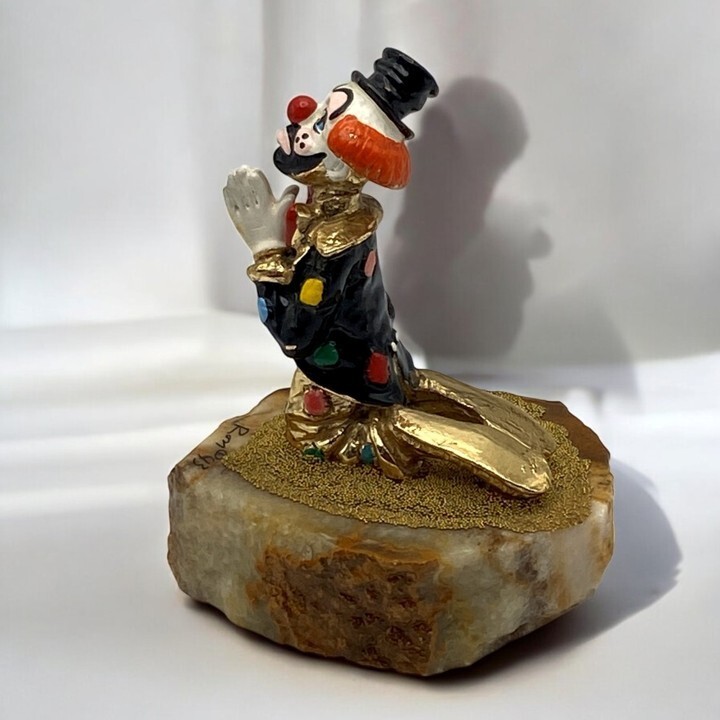 1983 Ron Lee Praying Clown “Hobo Joe” Sculpture 24K Signed Circus Retro Vintage