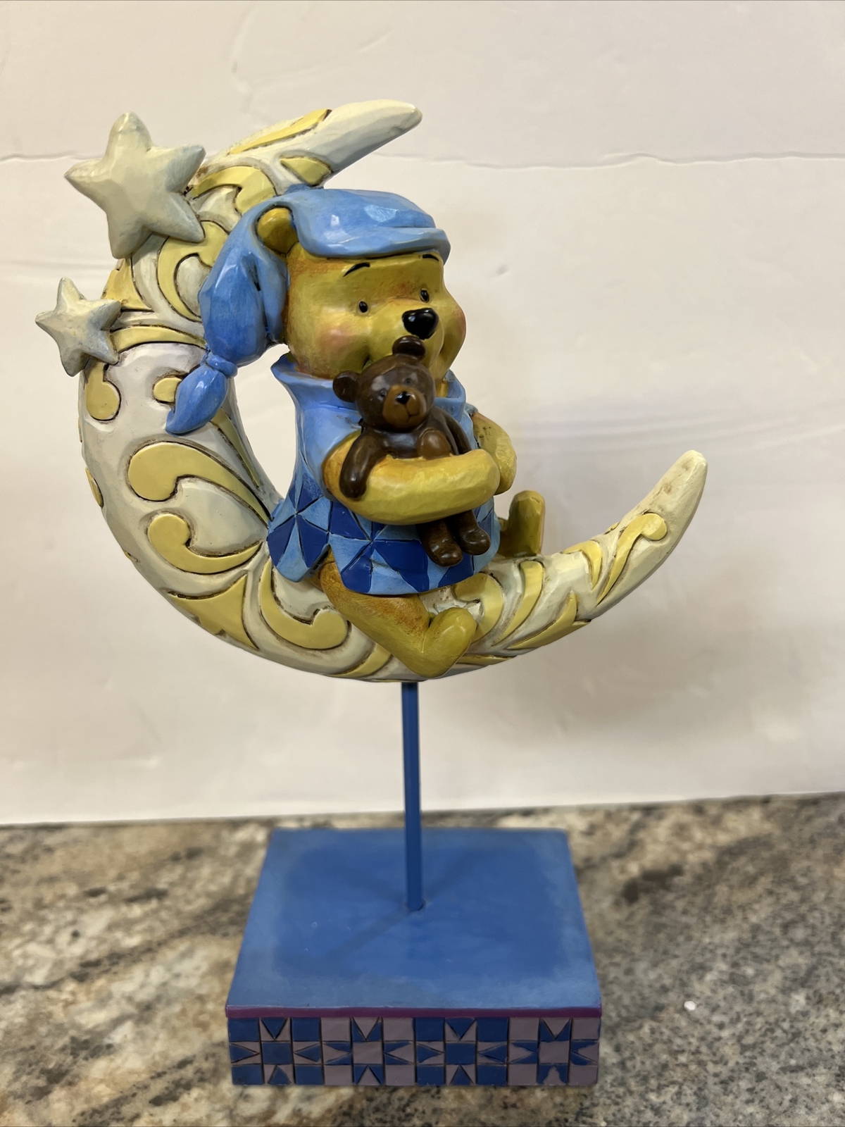 Rare DISNEY JIM SHORE WINNIE the POOH Bedtime Bear Crescent Moon Teddy Bear