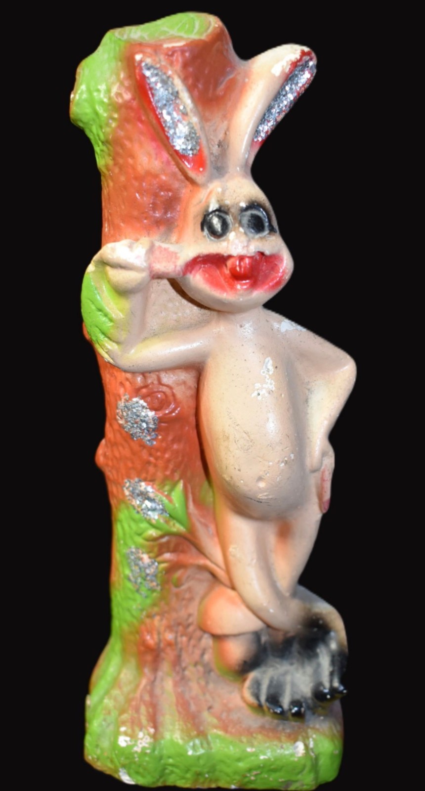 Vintage Bugs Bunny Chalkware Statue 9 1/4″ Hand-Painted 1940s Carnival Prize