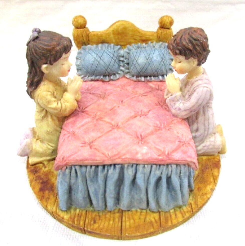 Child’s Play Collection Bedtime Prayer Boy and Girl Praying by Bed Figurine