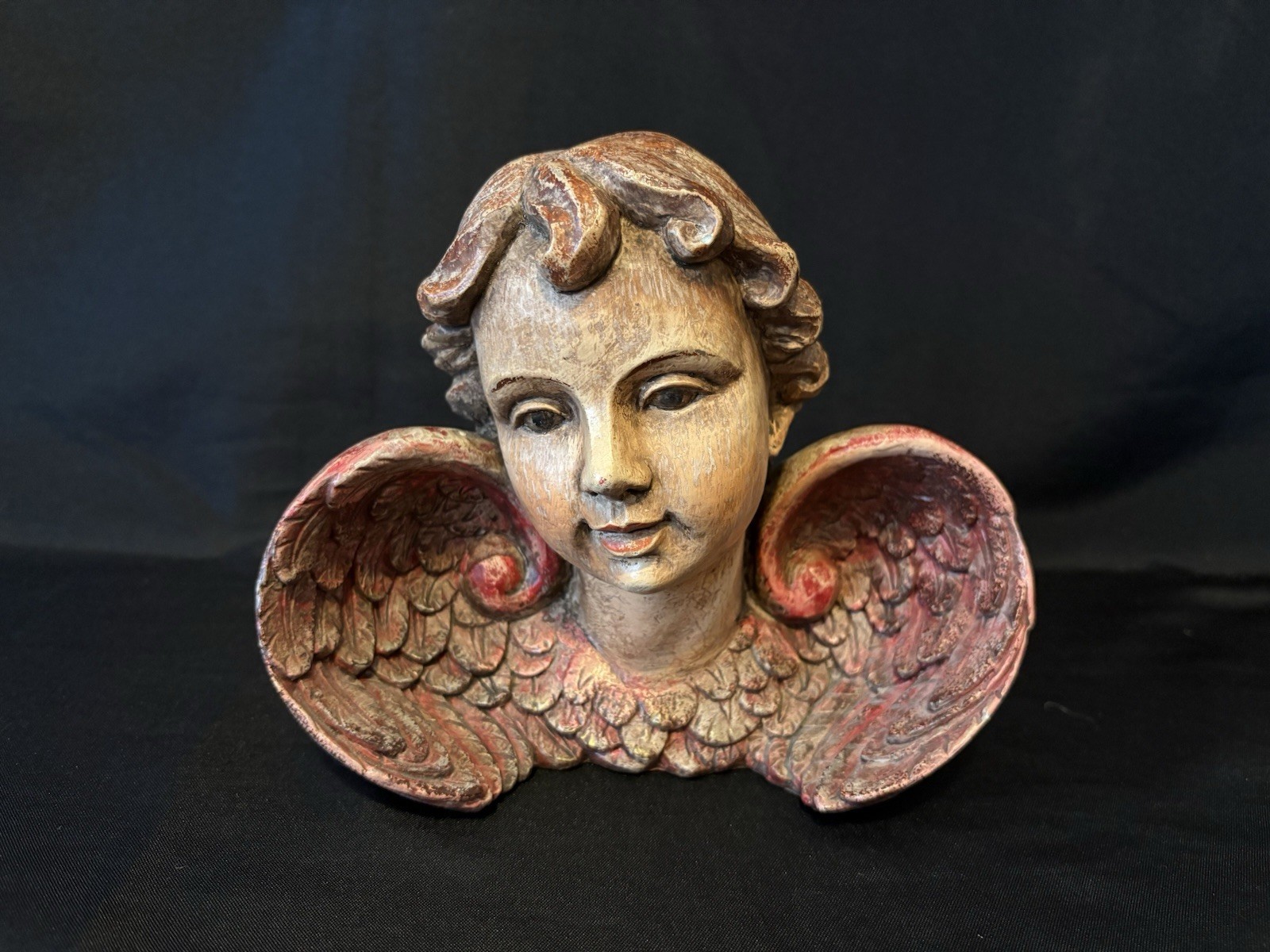 VTG Victorian Art Nouveau Cherub Angel Bust Display Sculpture Renaissance Heavy