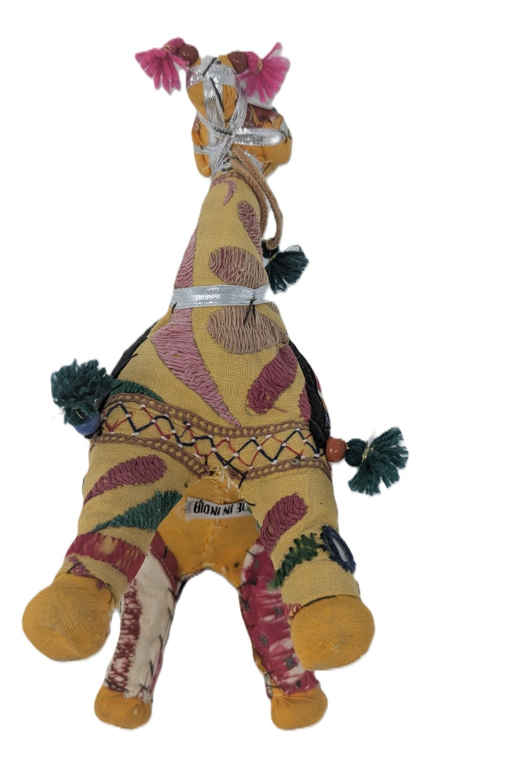 Vtg Indian Raj Stuffed Embroidered Camel Figurine 9.5″ Tag Made In India 1950s