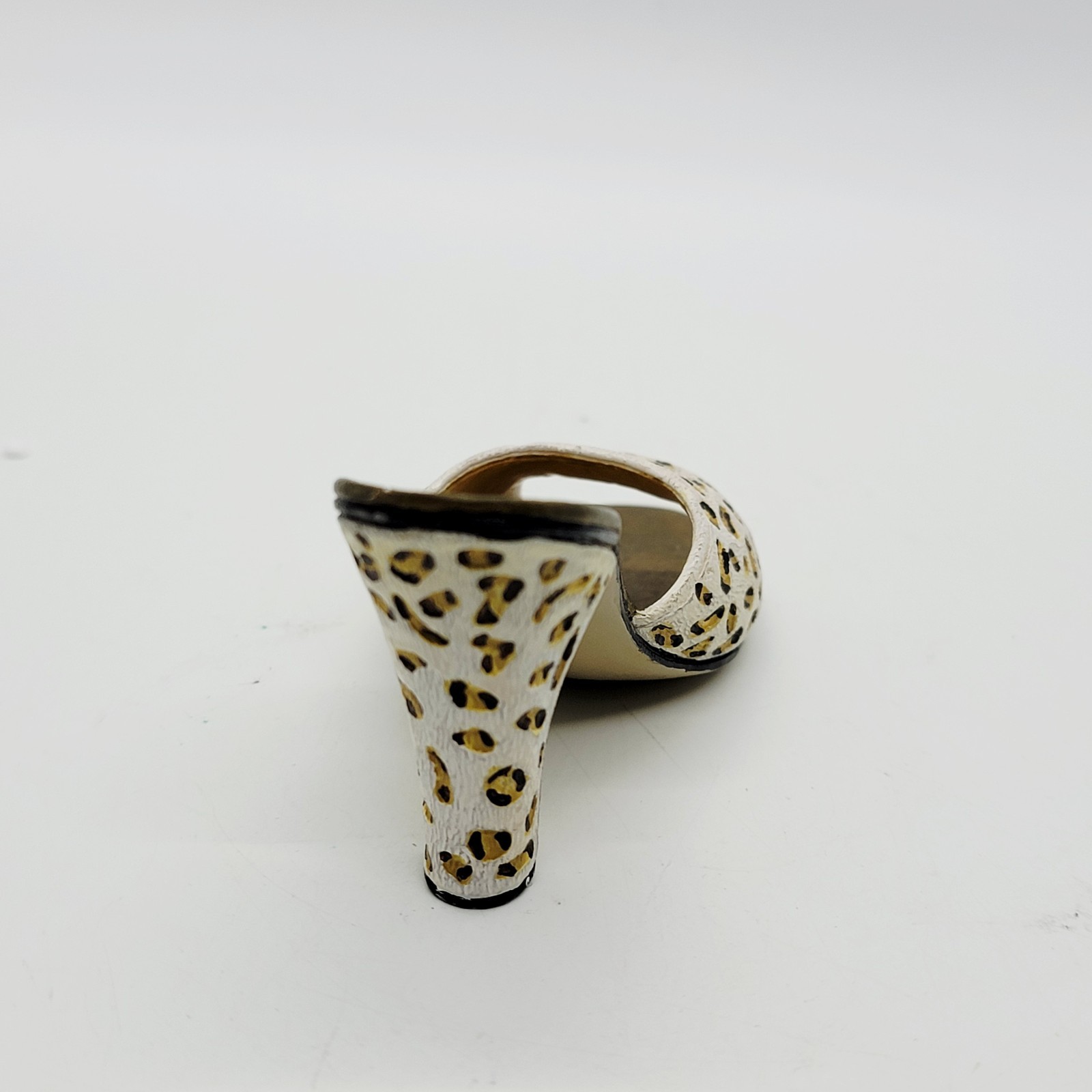 Miniature Resin Animal Print Shoe Figurine – High Heel Slip On