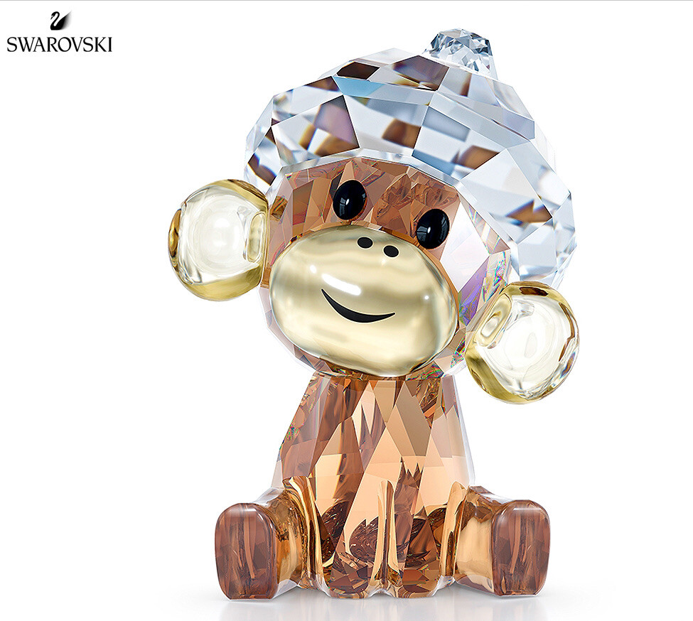 New In Box Swarovski Baby Animals Cheeky the Monkey Crystal Figurine #5619227