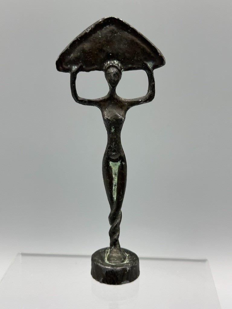 Vintage Estruscan-Style Goddess Bronze Sculpture 4.75-inch