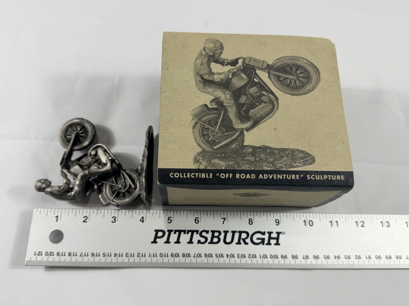 Harley-Davidson Limited Edition Pewter Motorcycle Rider Sculpture by Skip Winn