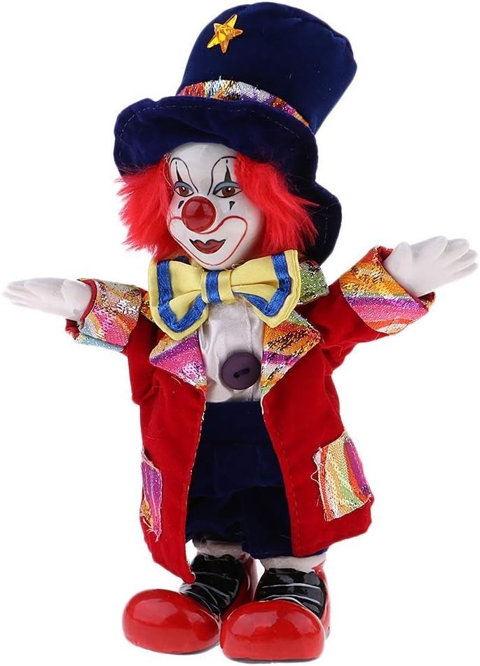 Whimsical Collectible Clown Doll – Colorful Halloween Tabletop Decoration