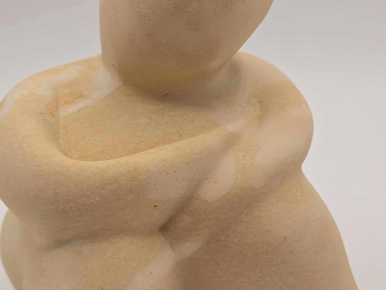 Joe Xuereb Handcarved Abstract Sculpture Seated Figurine