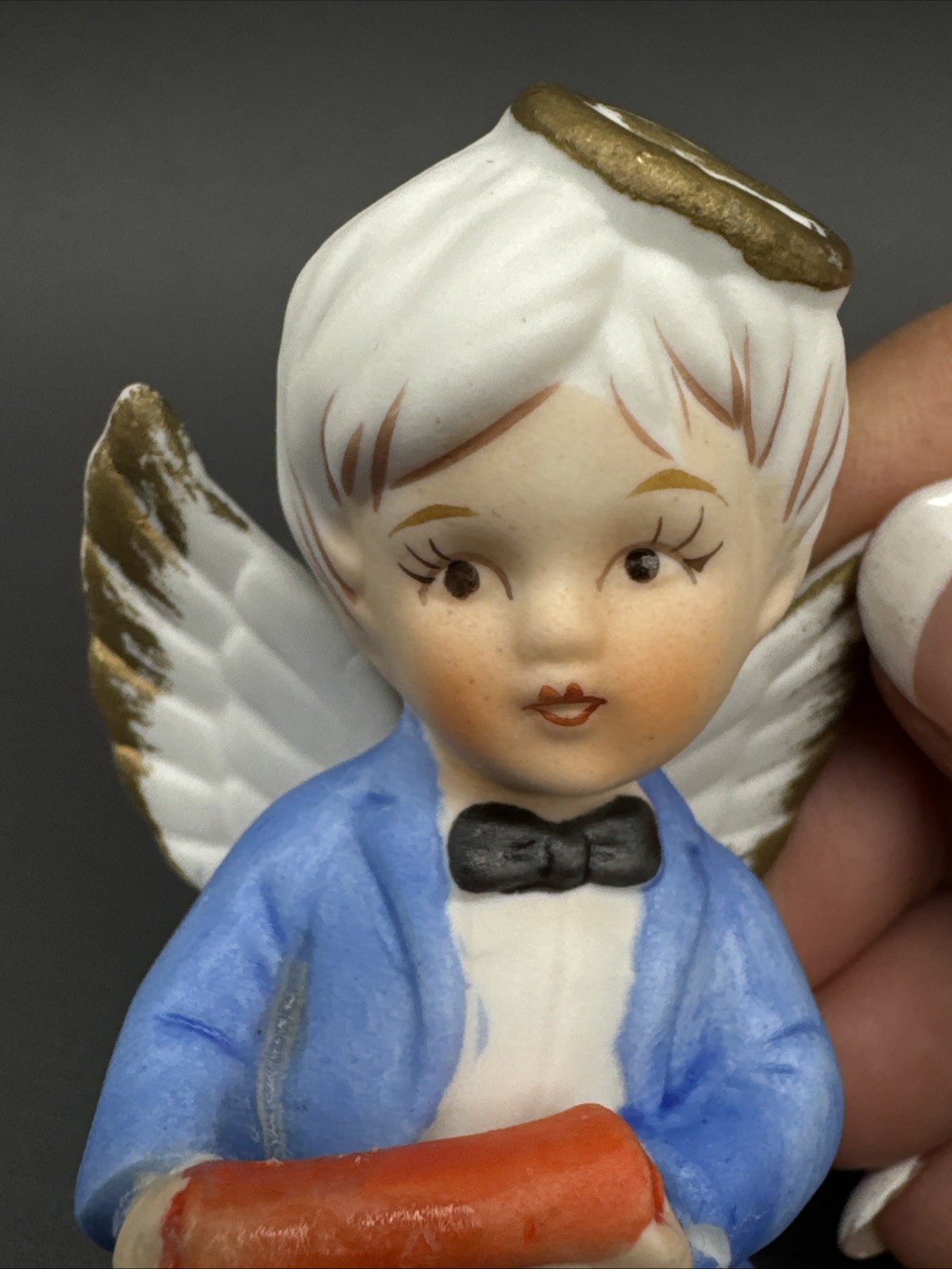 VTG Brinn’s Fourth Of July Boy Birthday Angel Bisque Figurine Patriotic READ
