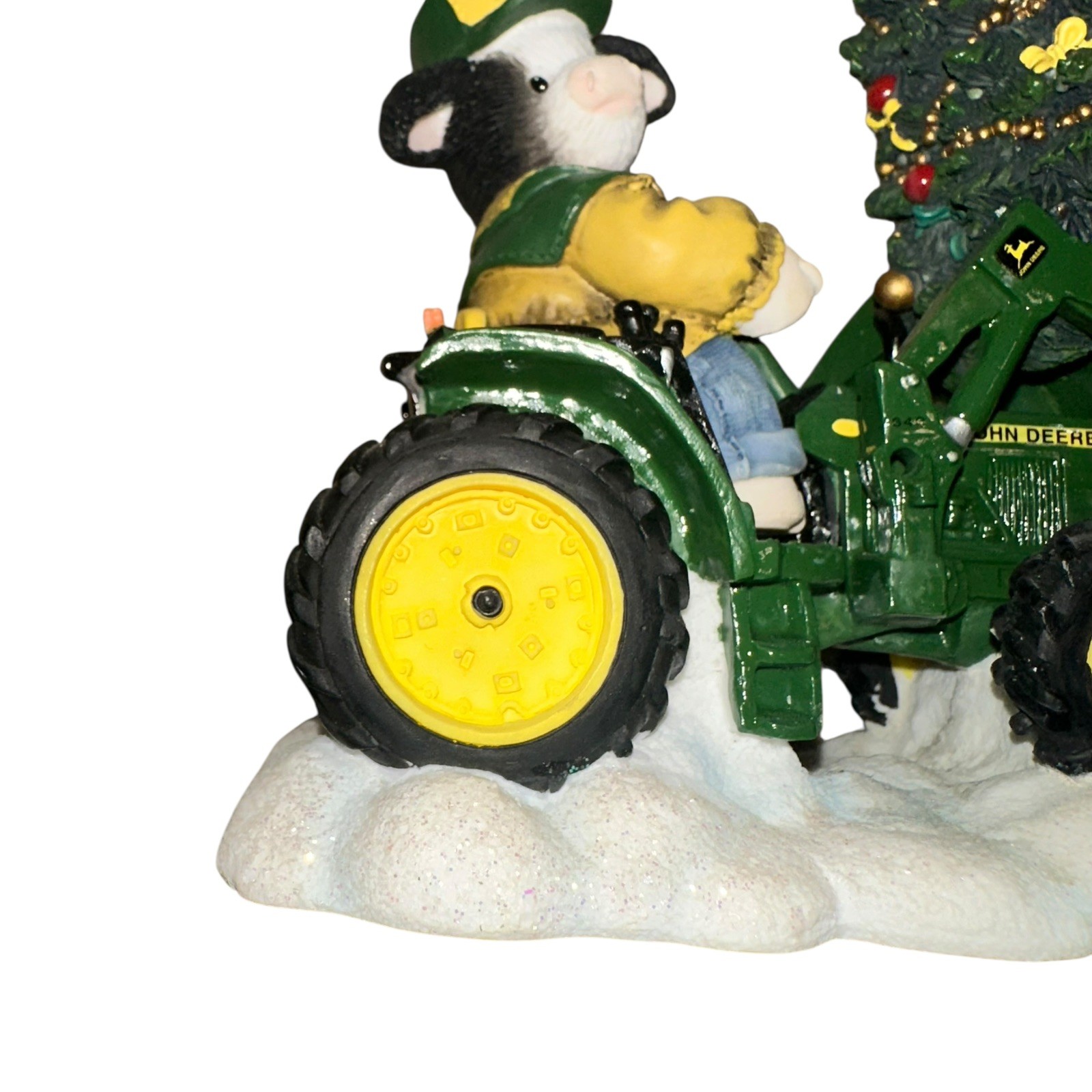 Mary’s Moo Moos Christmas Give Moo A Lift 864706 Deere Tractor w/box Boy & Tree