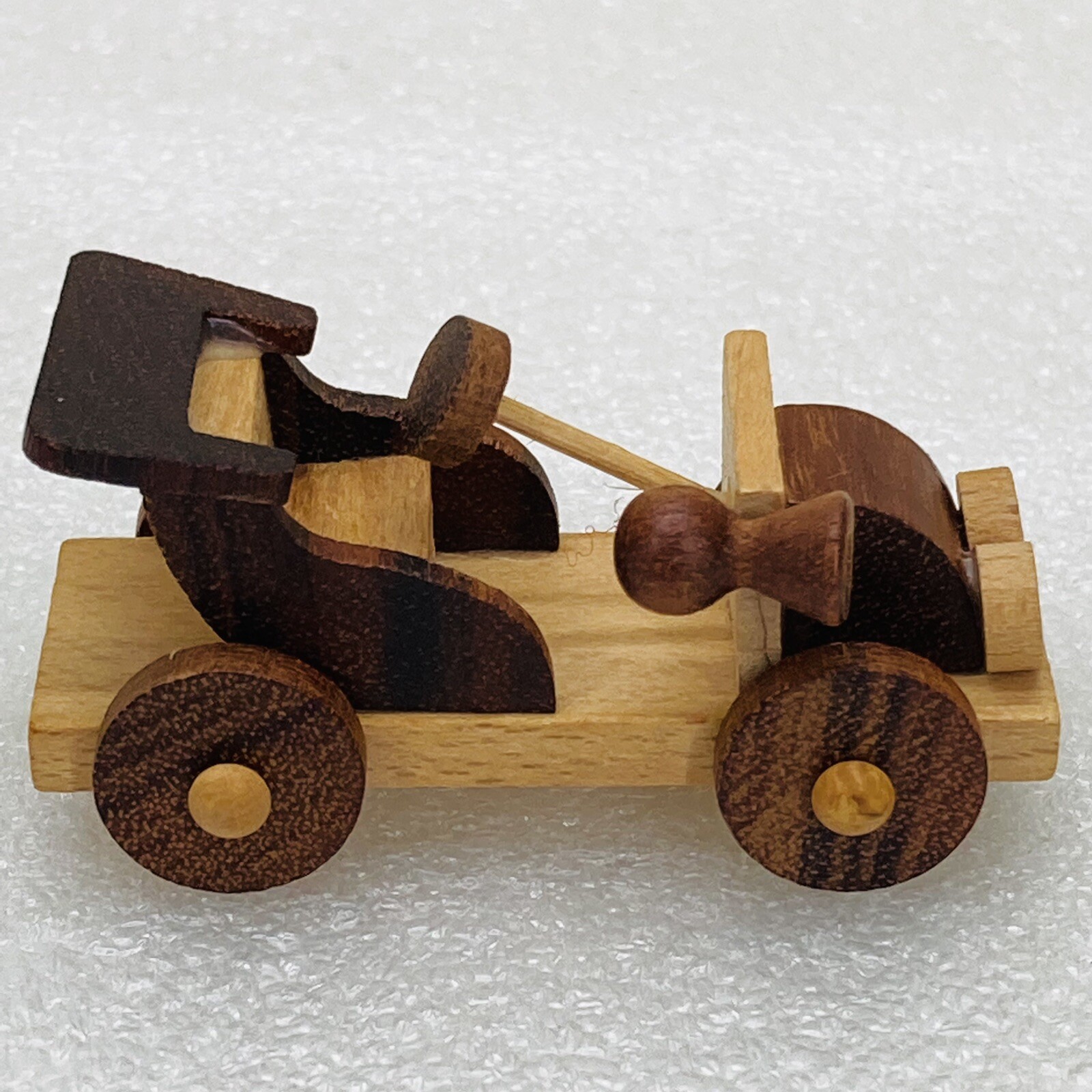 VTG‼ GOULA Wooden Red Roadster Car Fire Truck Horn Miniature Figurine Spain •VG‼