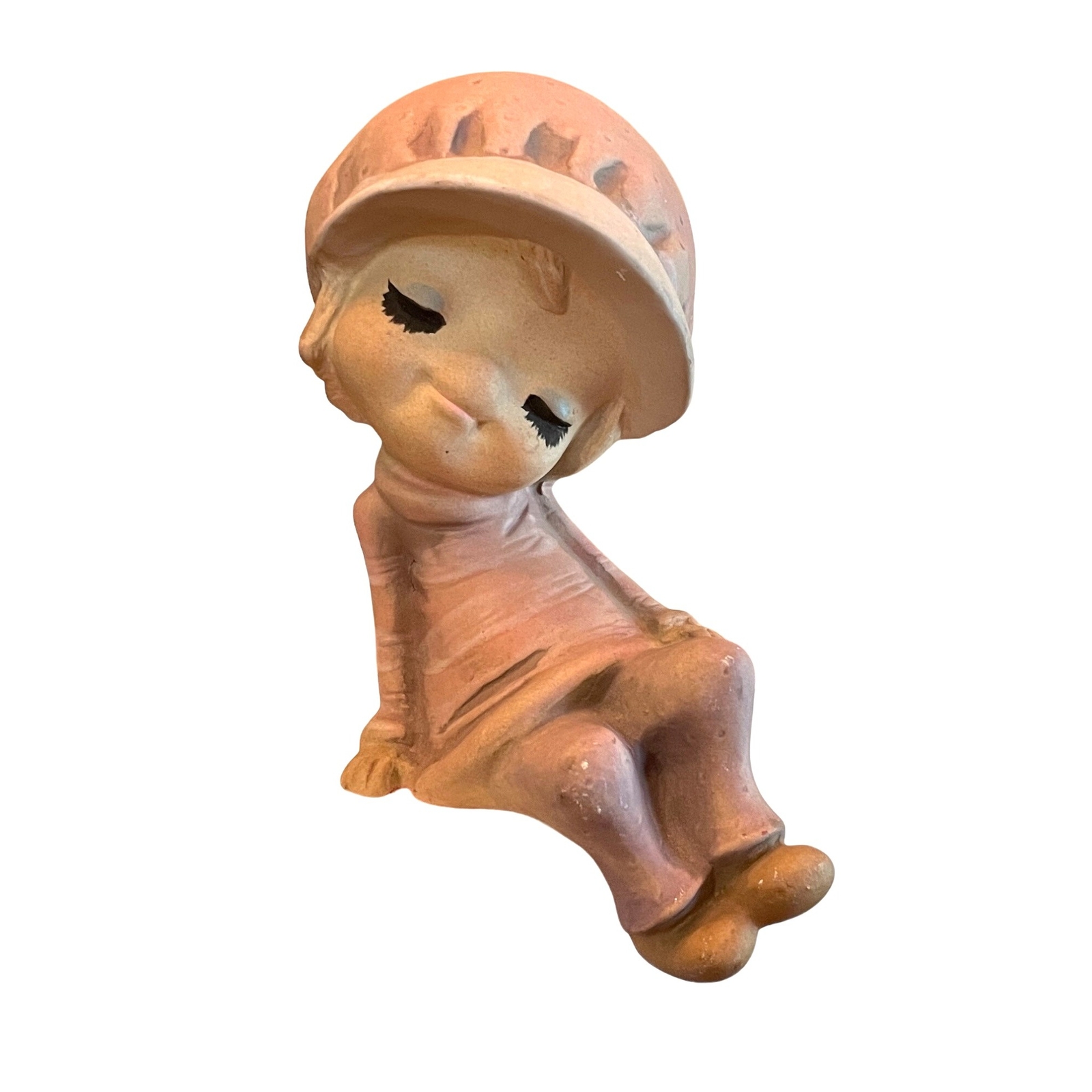 Vintage Seto Craft Shelf Sitter Decor Figurine Girl Hat Unique Rare
