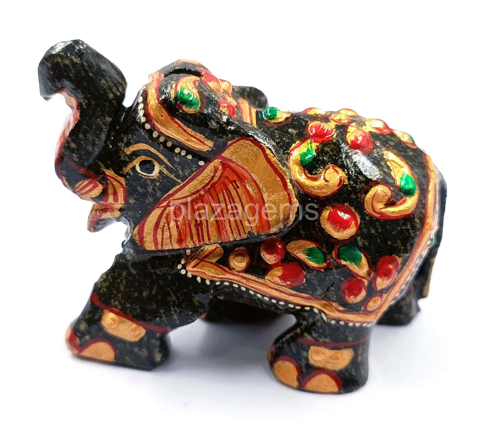 Green Jade Handcrafted Elephant – Gemstone Decorative Sculpture (Set of 10)