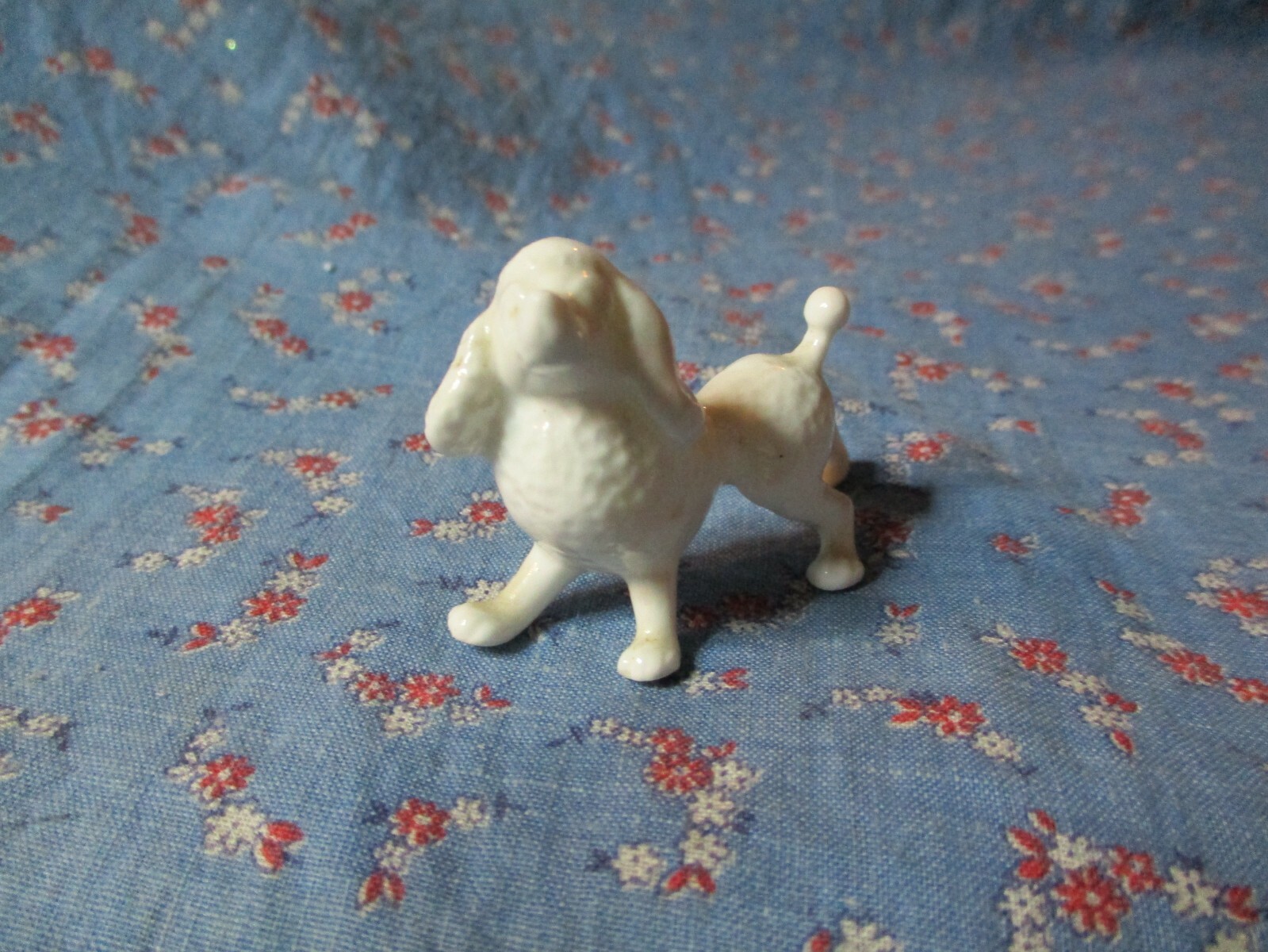 b. White Bone China Poodle 1 3/8 Inch High