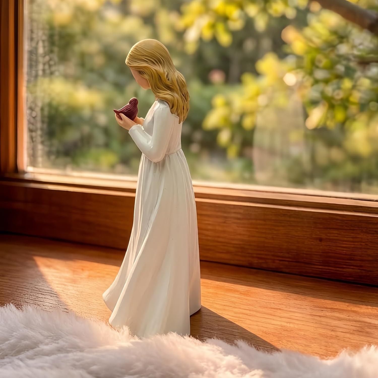 Small Angel Figurines with Cardinal Bird, Cardinal Memorial Gifts for Women L…
