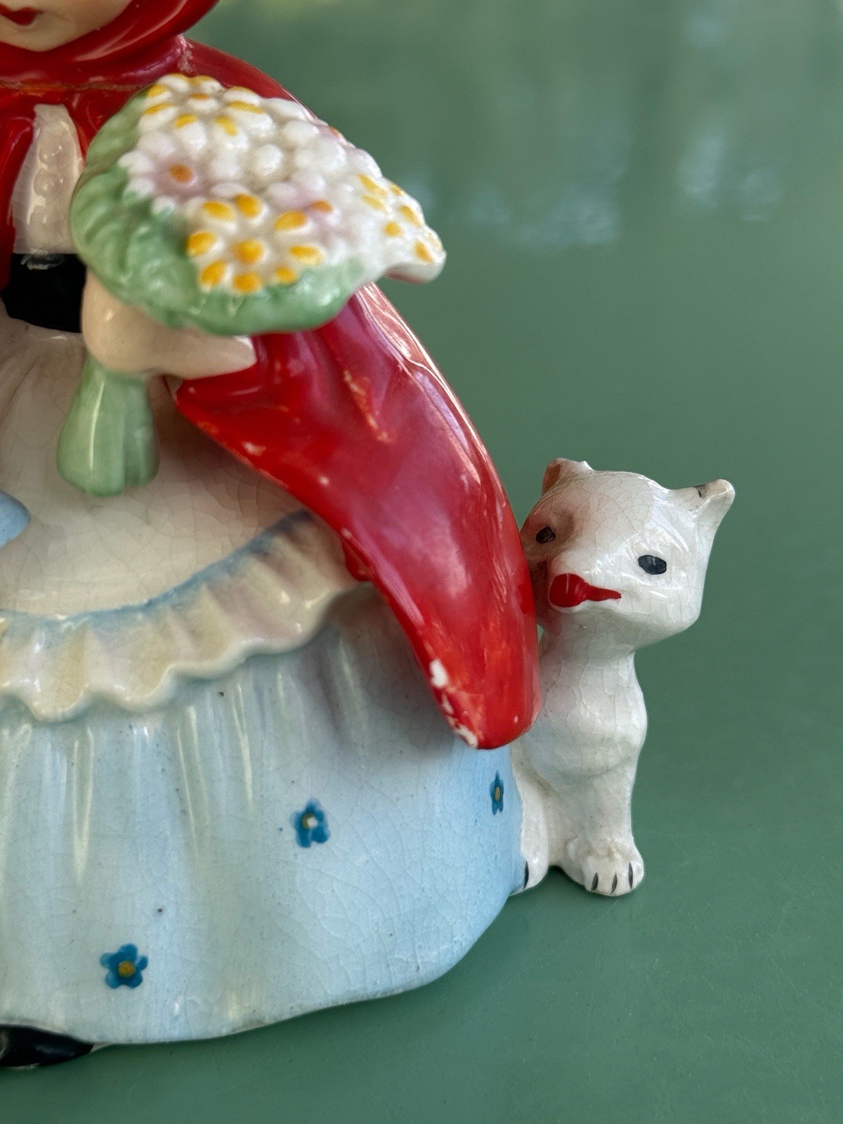 Napco Little Red Riding Hood Ceramic Figurine 1950s Fairy Tales Original