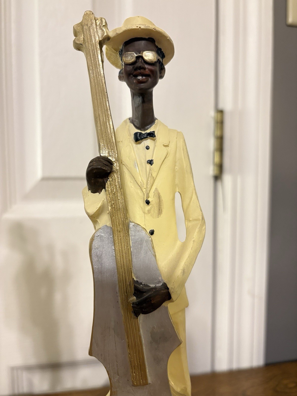 Set Of 2 13” Wooden Figurines Of Jazz Players