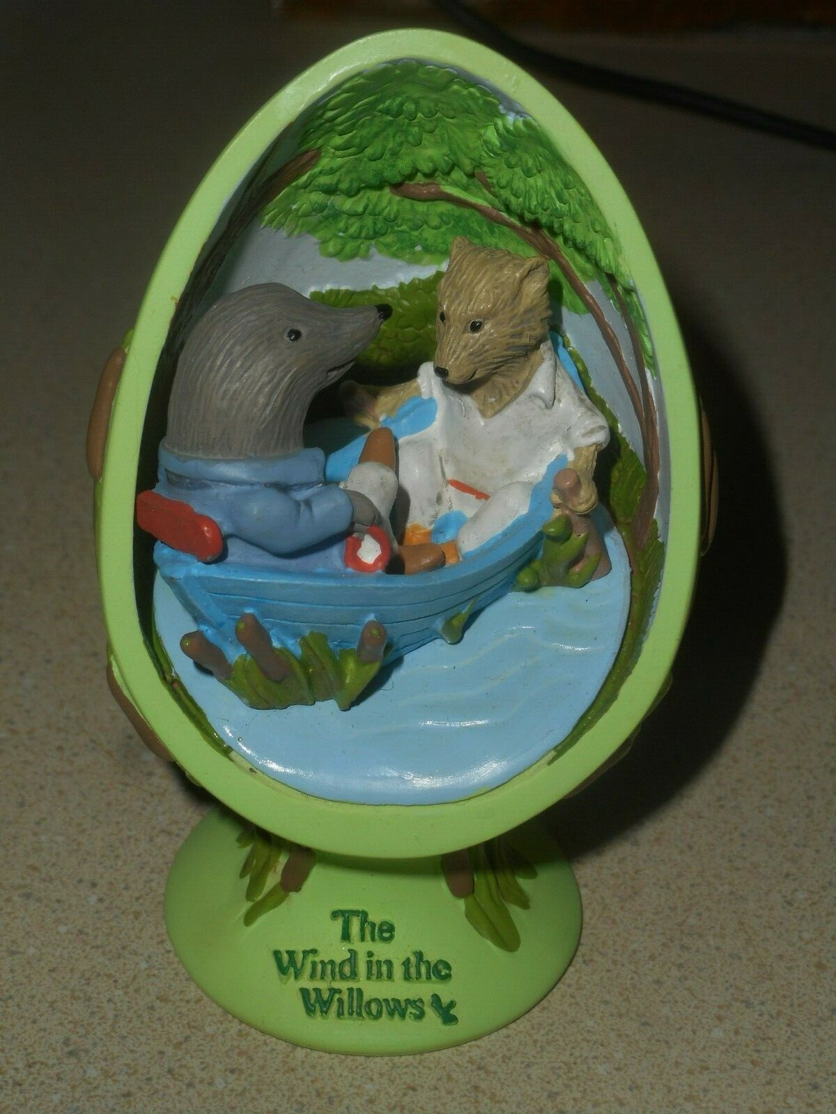 The Wind in the Willows Anthropomorphic EGG Sculpture ON THE RIVER E.H. Shephard