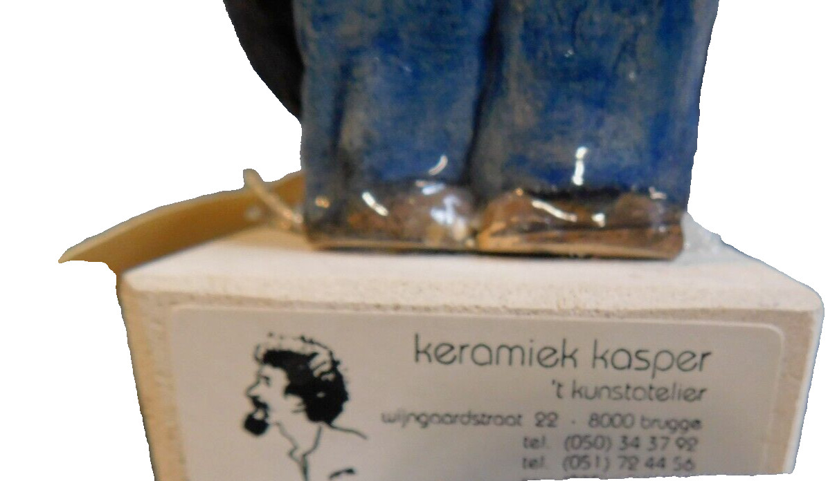 KERAMIEK KASPER~THE MECHANIC FIGURE SIGNED & TAG~BRUSSEL’S 1998~7 5/8″
