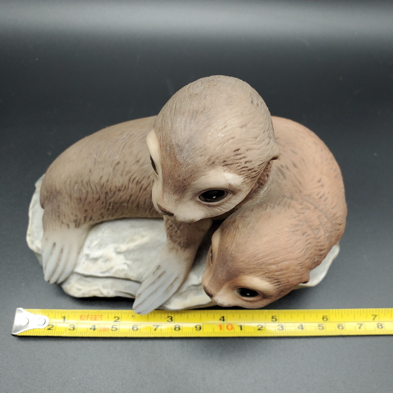 Vintage HOMCO Baby Seal Pups Masterpiece Porcelain Home Interior FIGURINE 1981