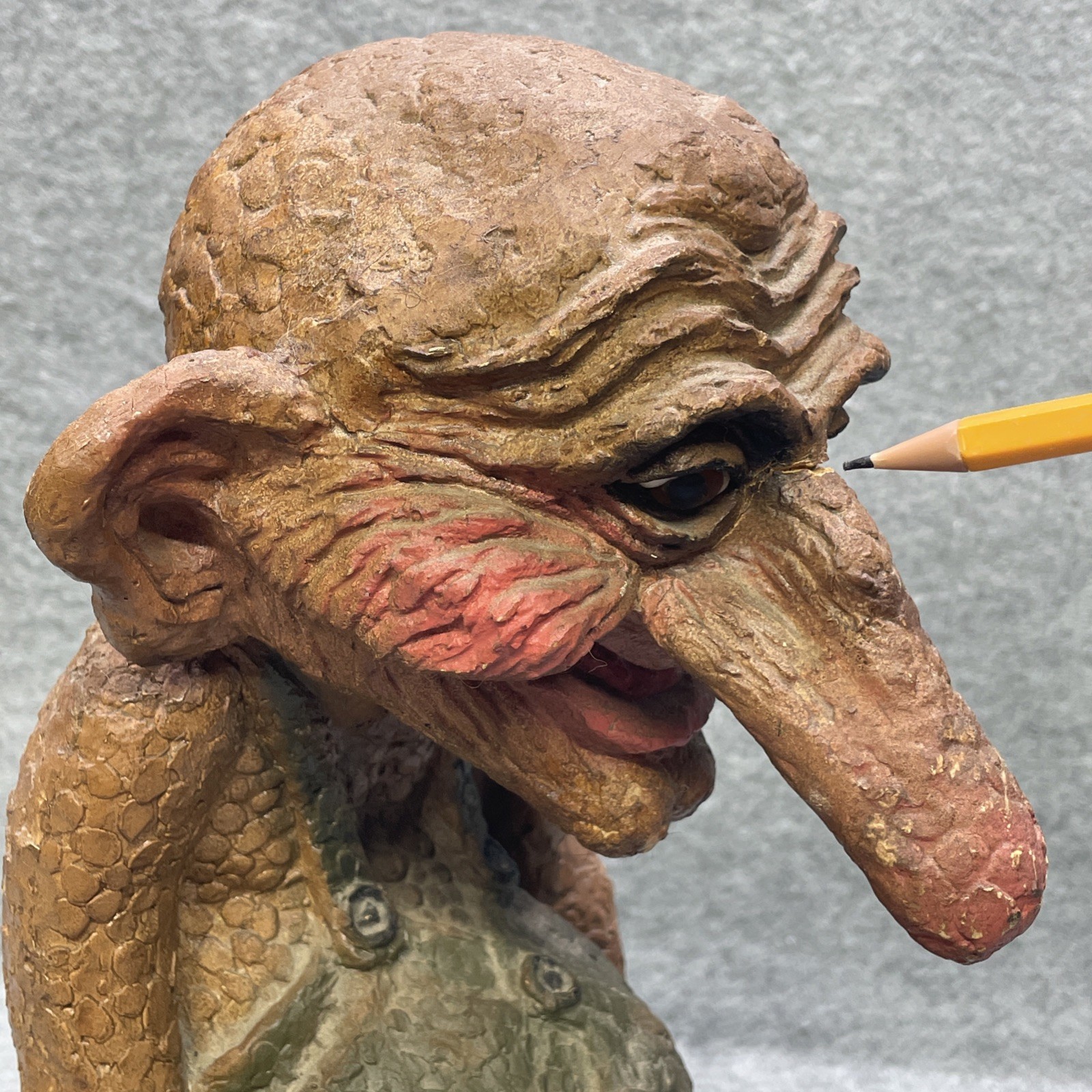 Vtg Norwegian Troll Figure w/Tail 16.75” Folk Art Good Luck Whimsy Protection