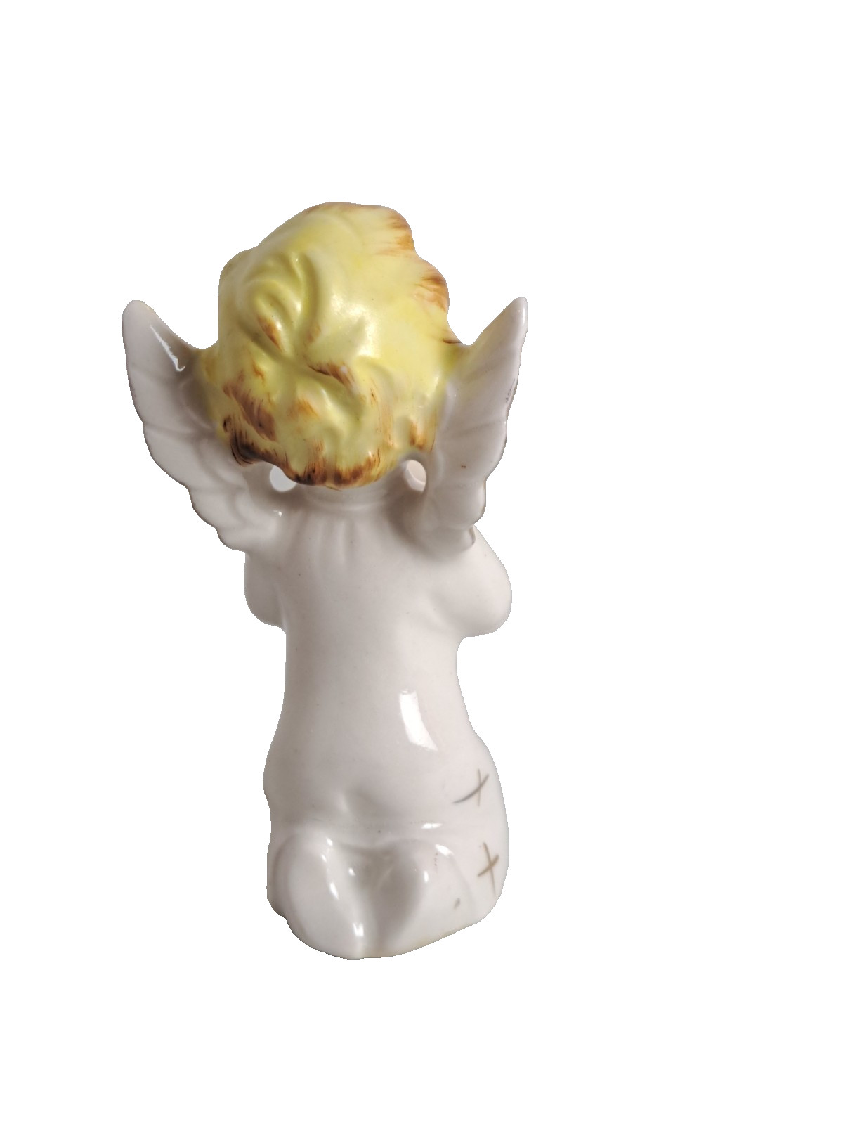 VTG. Artmark 1950’s Kneeling Choir Angel with Cross 3.5″ Porcelain Figurine