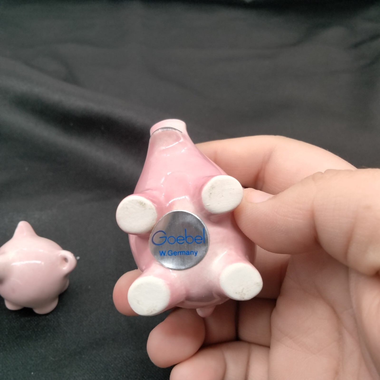 Vintage Goebel Pink Pigs Figurines W. Germany Set of 2 Good Luck Pigs 1-1.75 IN
