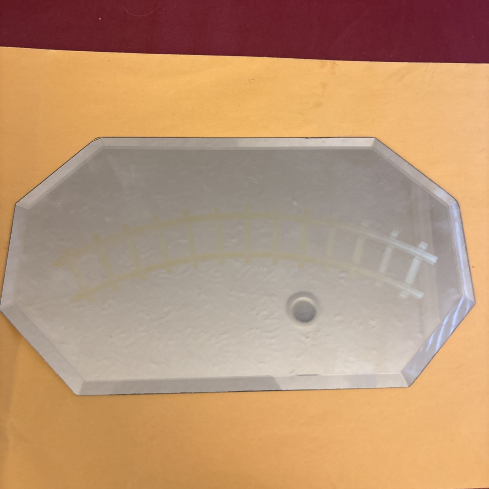 Swarovski Austria 10″ X 5- 3/4” DISPLAY MIRROR FOR TRAIN WAGONS W/ CURVED TRACK