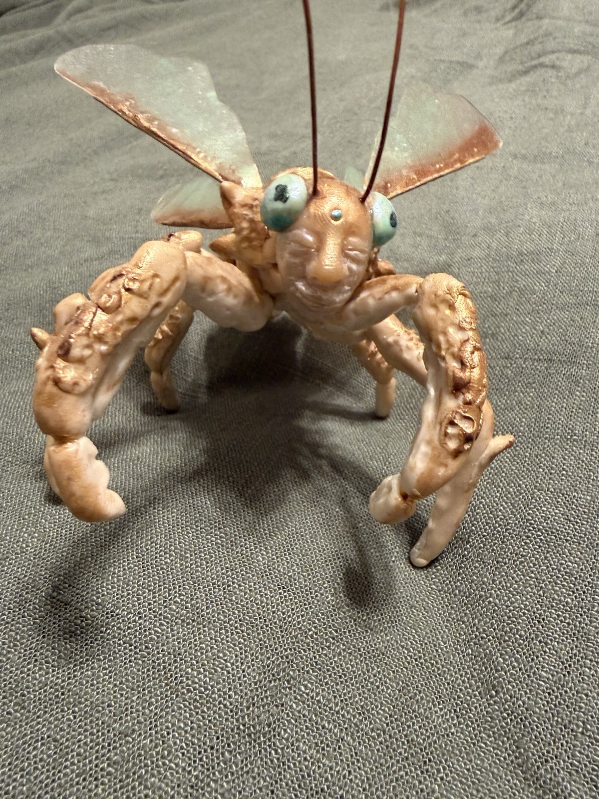 OOAK Handmade Fantasy Creature Figurine, Polymer Clay & Wire, 4in Tall