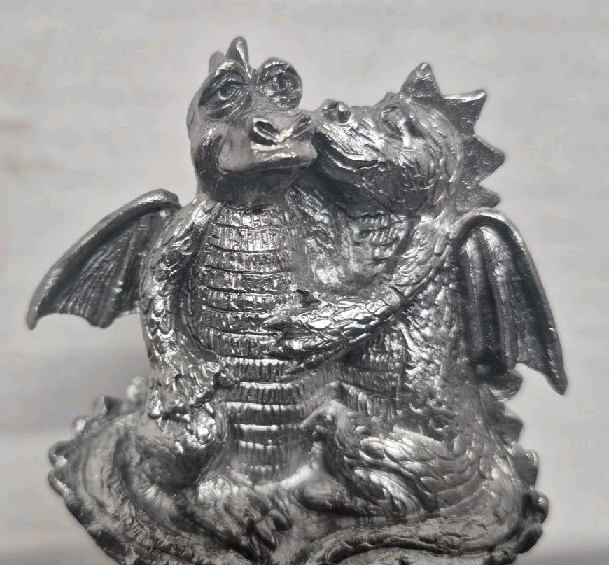 Vintage 1999 Michael Ricker Pewter Dragons Bell “Kathy & Joe” LTD ED #474 W/COA