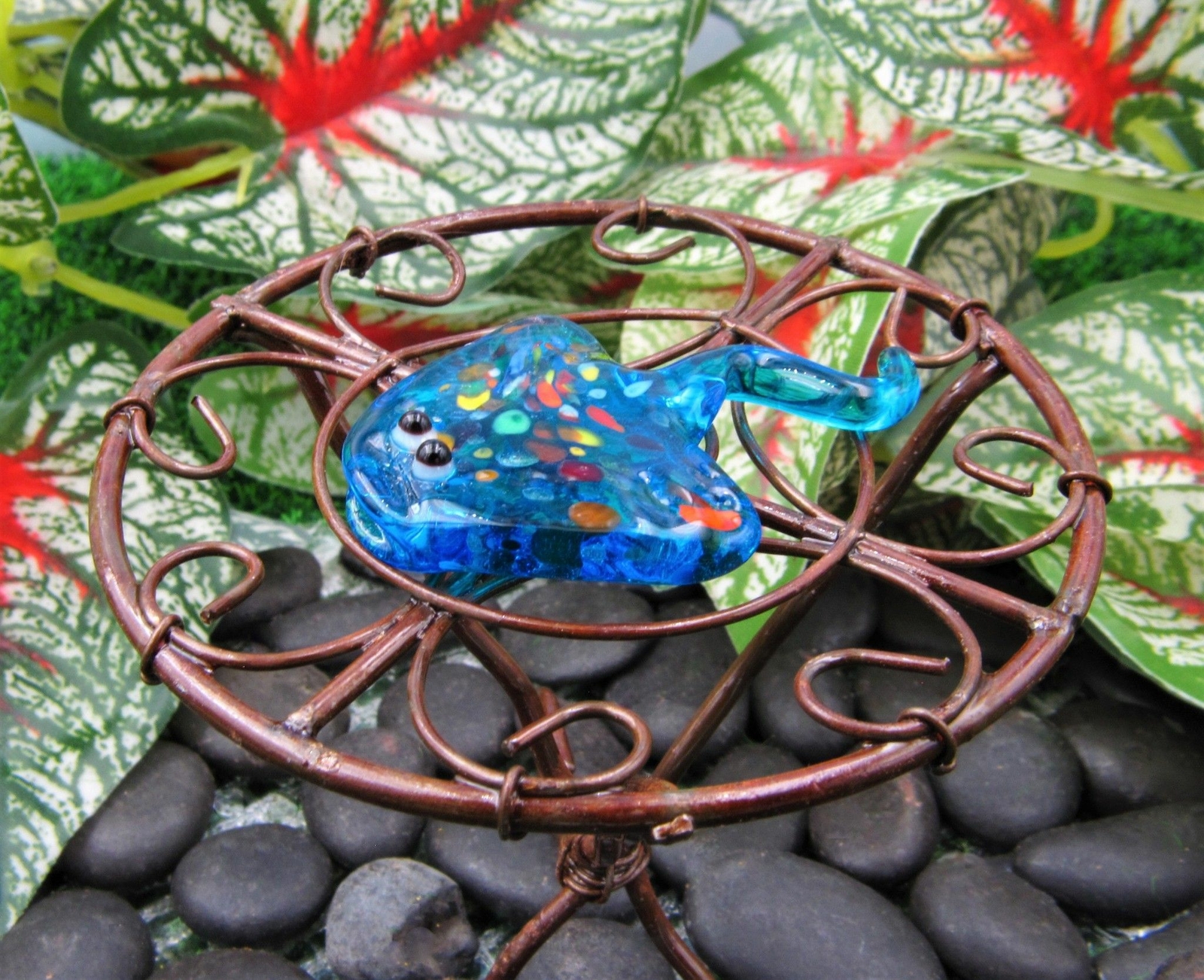 Miniature Dollhouse Fairy Garden Colorful Glass Stingray – Buy 3 Save $5