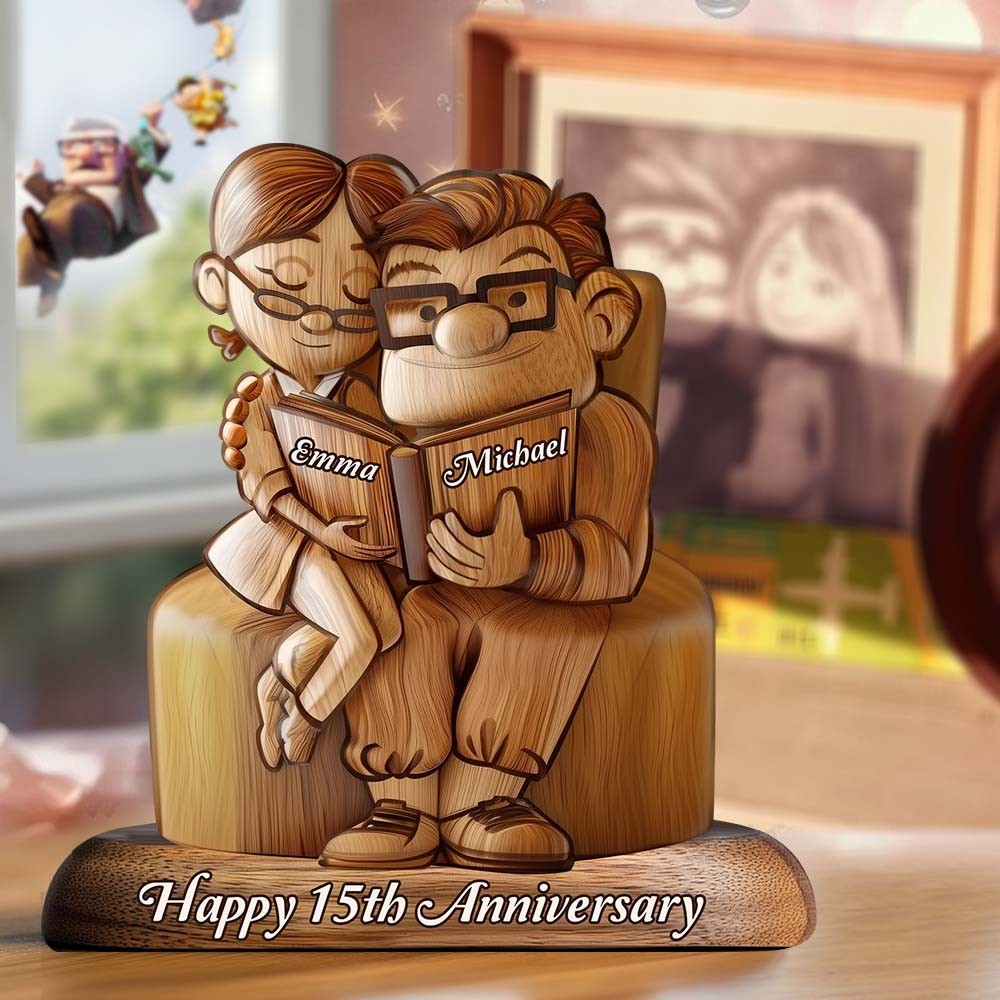 Personalized Carl Ellie Up Couple Family Acrylic Plaque Wooden Block Desk Decor