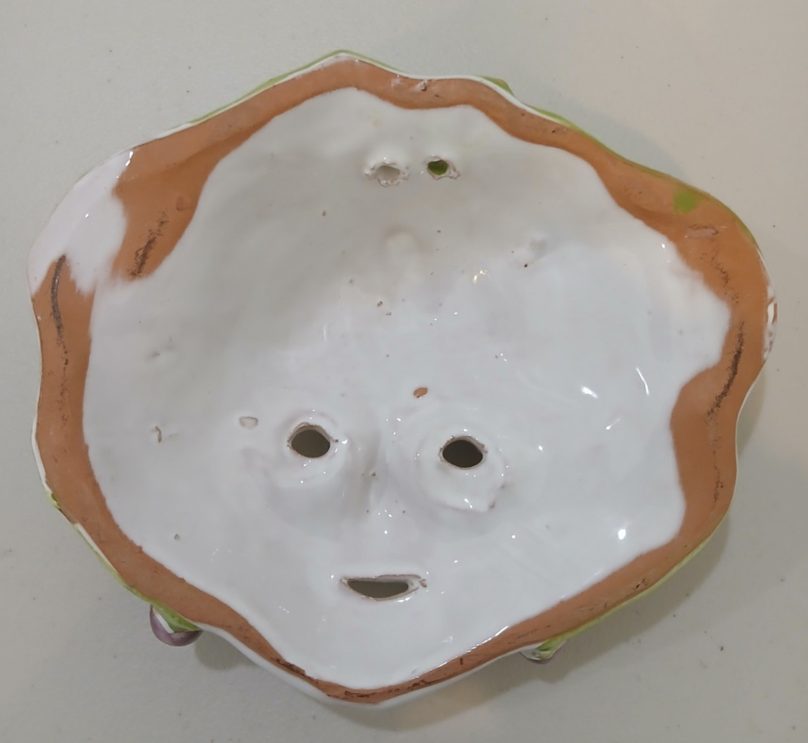 Italian Bacchus Mask Majolica Pottery Hand Crafted In Italy 6.2″x5.1″