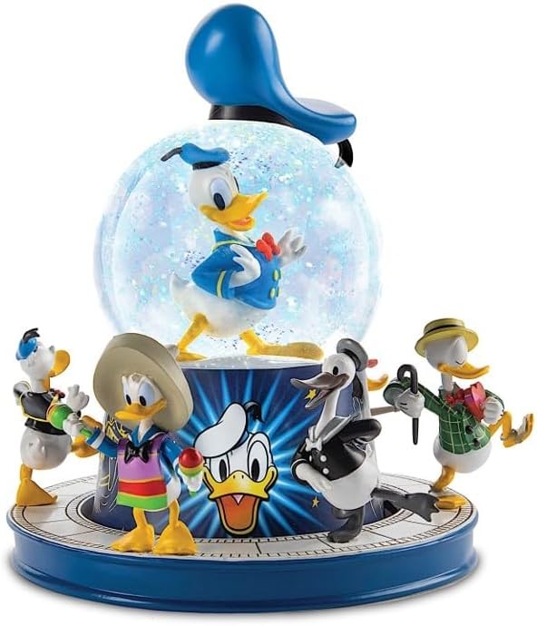 Disney Donald Duck Bradford Exchange Glitter Globe with Sculpted Figures