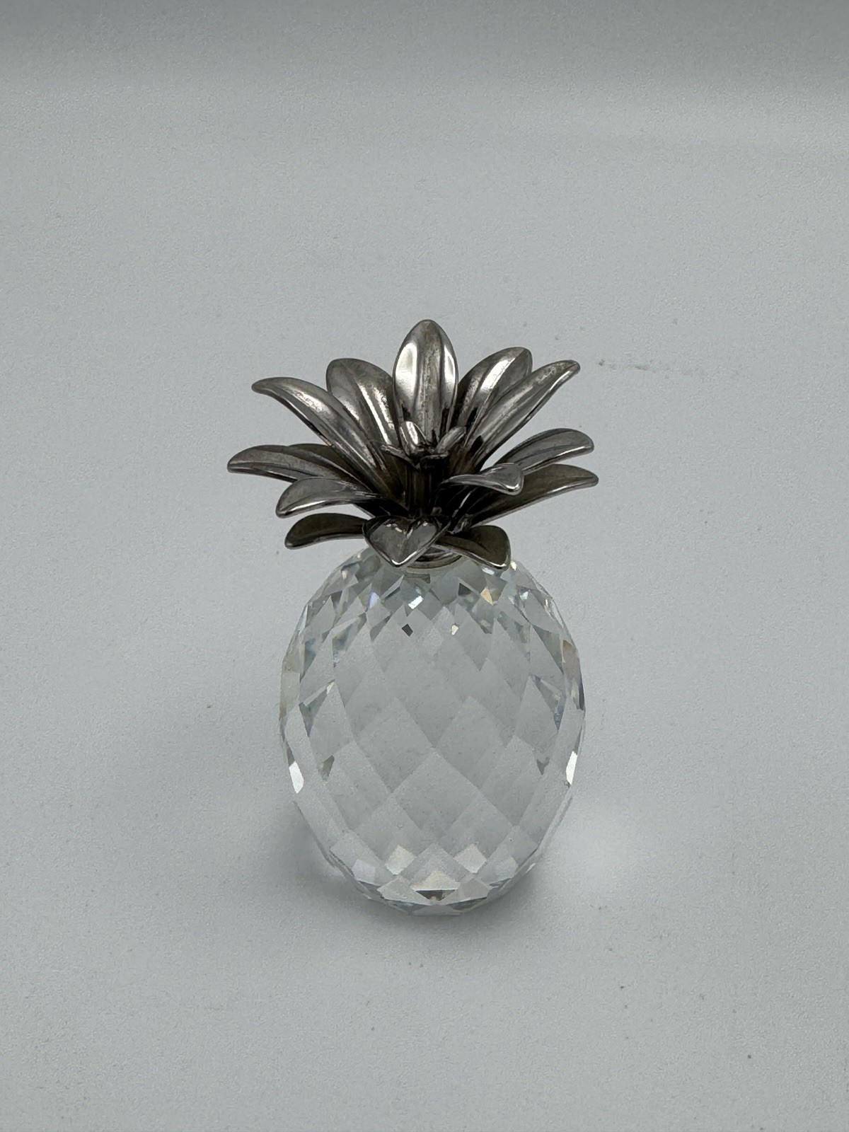 Swarovski Silver Crystal Pineapple, Small 7507 060 001 Silver Rhodium Leaves