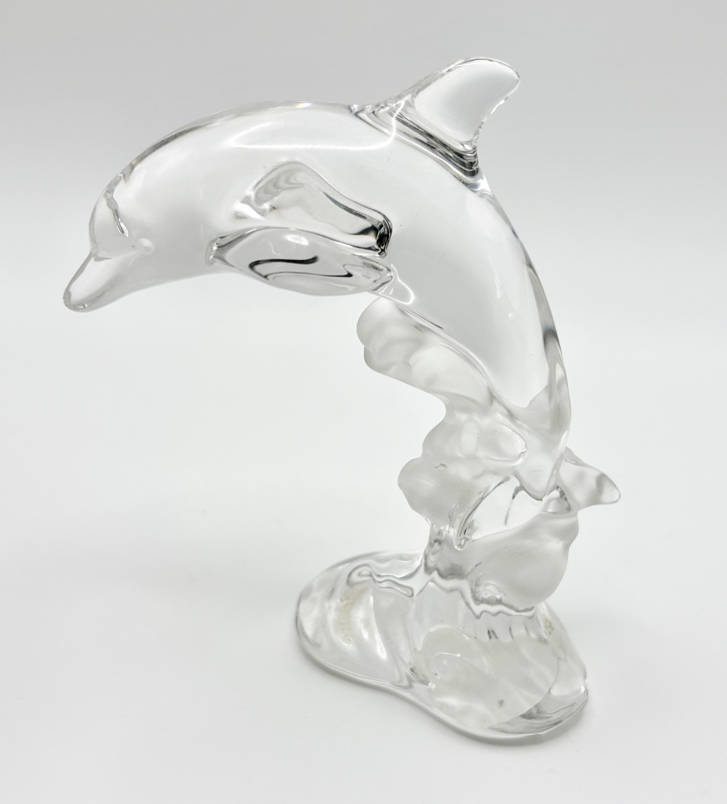 LENOX Crystal Dolphin Figurine Original Label 1990s Retired