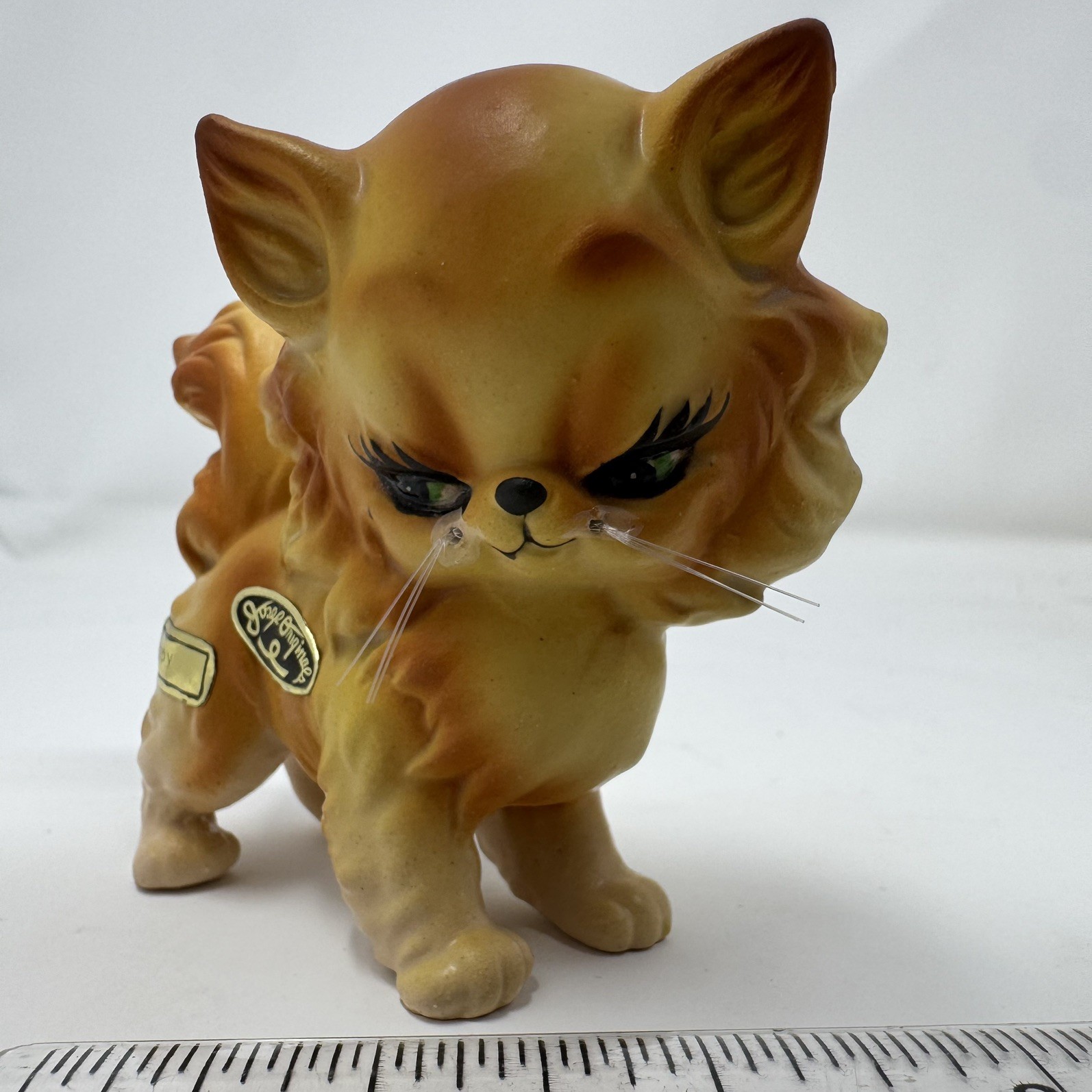 Josef Originals Cat POPPY Kitty Cat Figurine Orange Tabby Vintage Ceramic Japan
