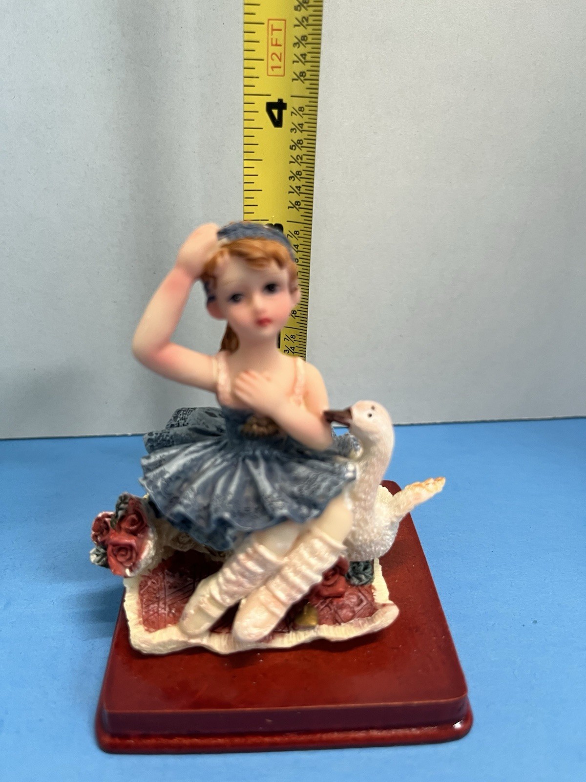 (4) Vintage Small 3in Porcelain Ballerina Figurines With Swans