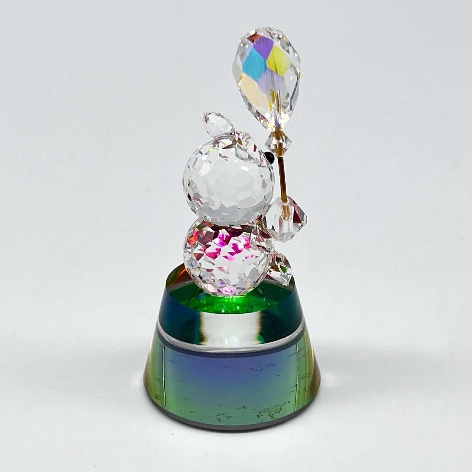 Adorable Crystal Bear “Sending You Love” Figurine Faceted Balloon And Heart