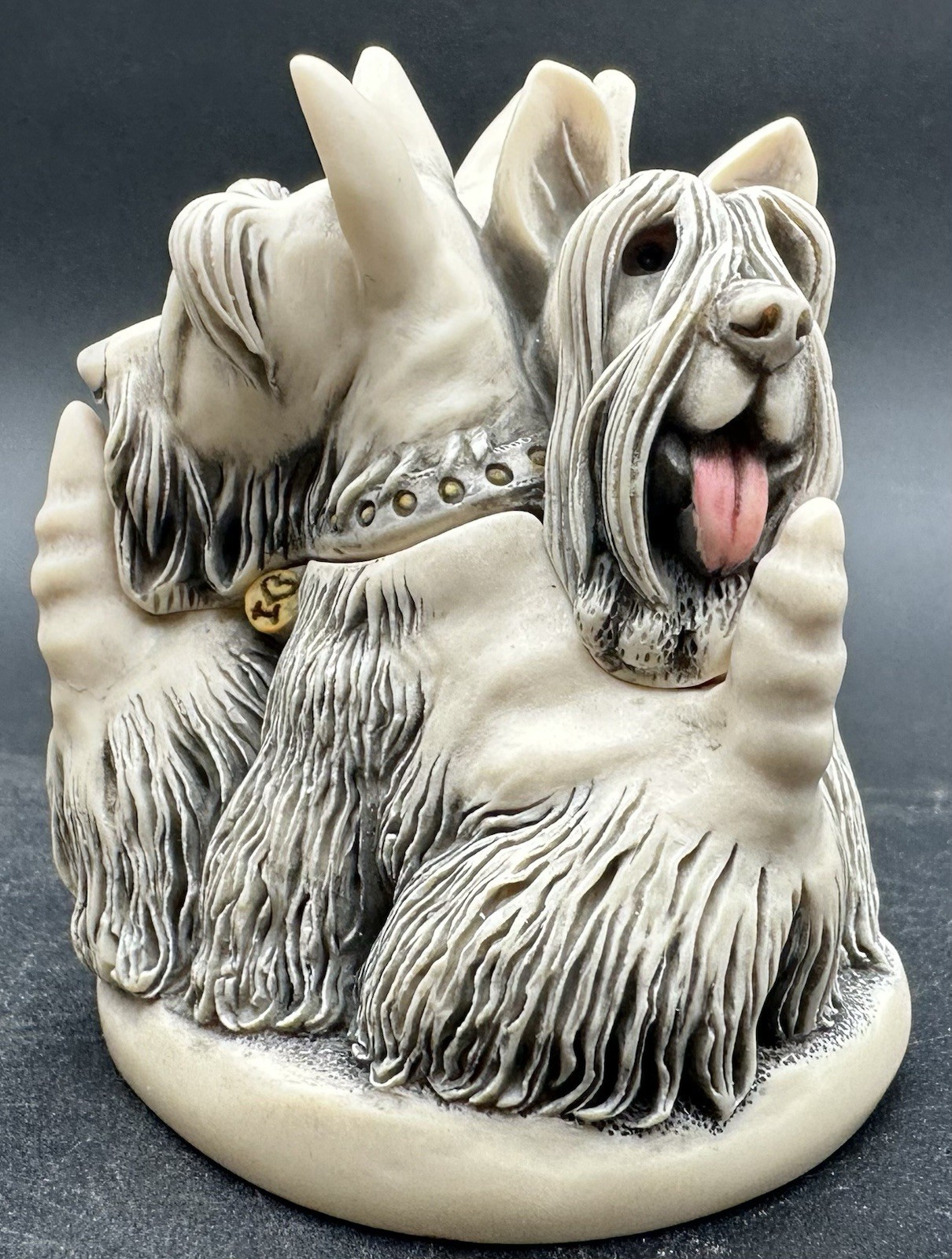 Harmony Kingdom Scotland Yard Dogs Scottish Terriers Figurine Trinket Box TJHO6