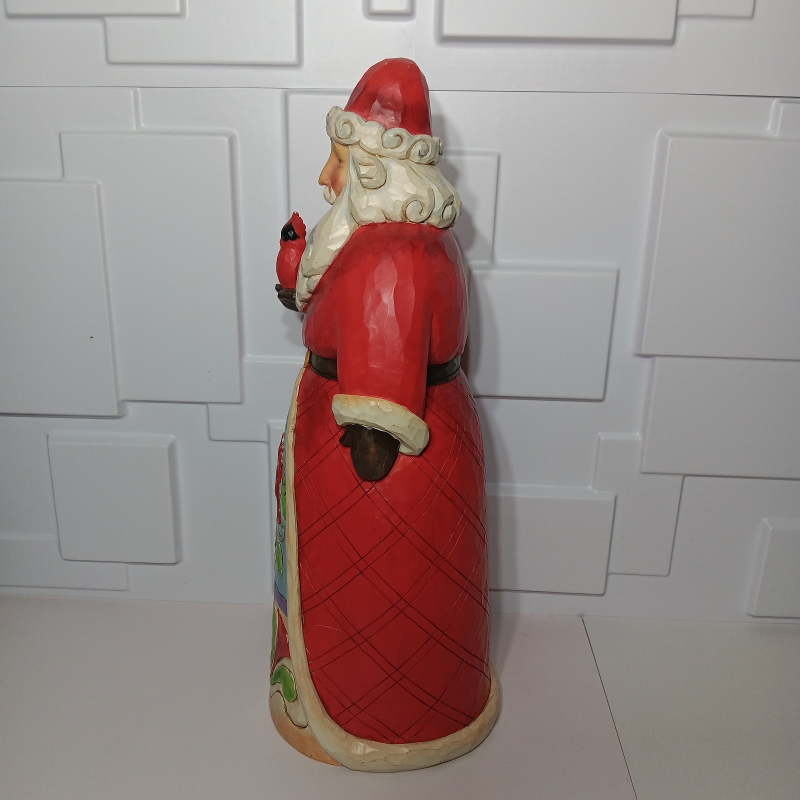 Jim Shore Santa Claus With Cardinal Bird Heartwood 19.5 Inches Tall Rare