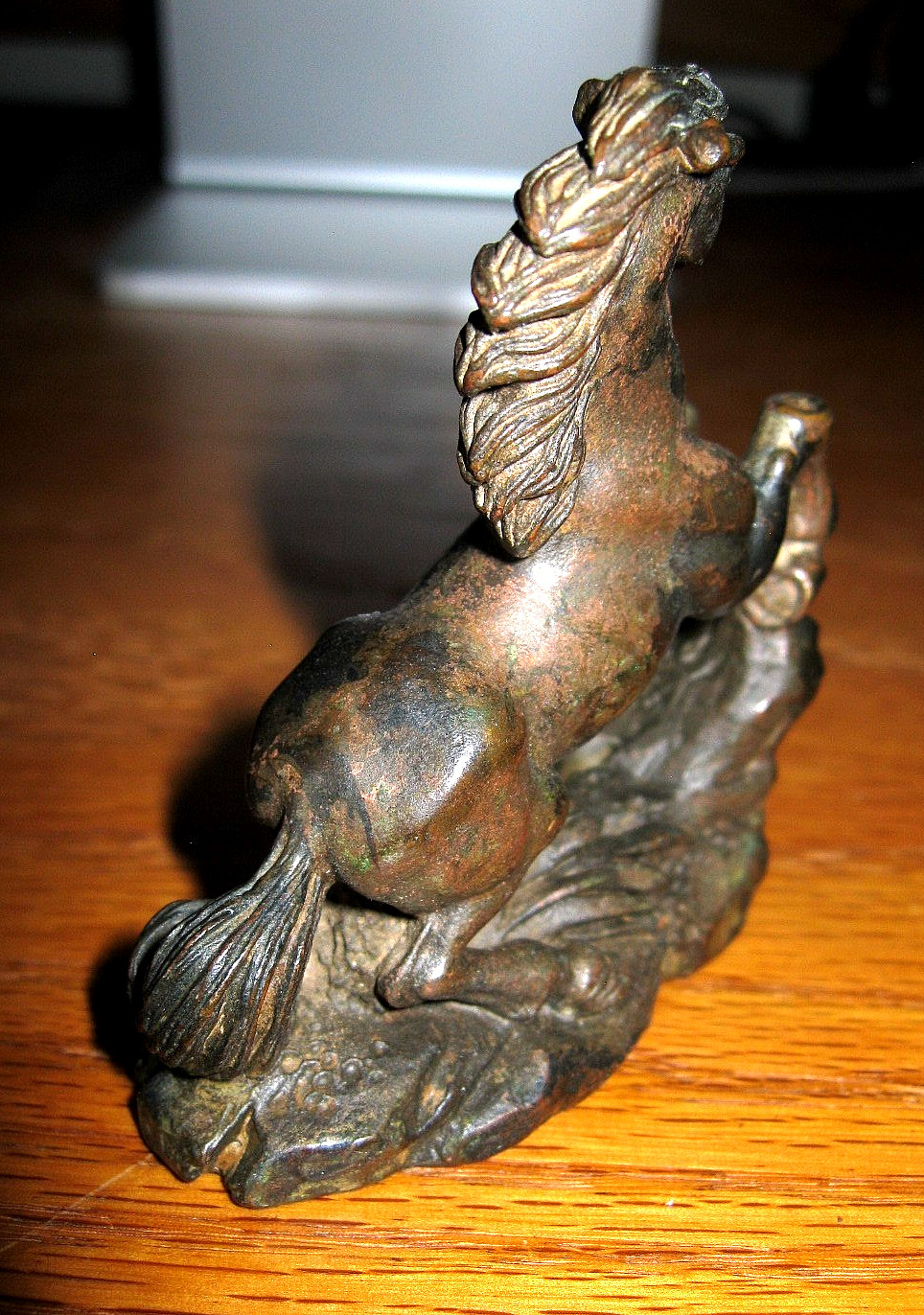 Antique Bronze Galloping Horse Statuette Figurine Sculpture Glorious Patina