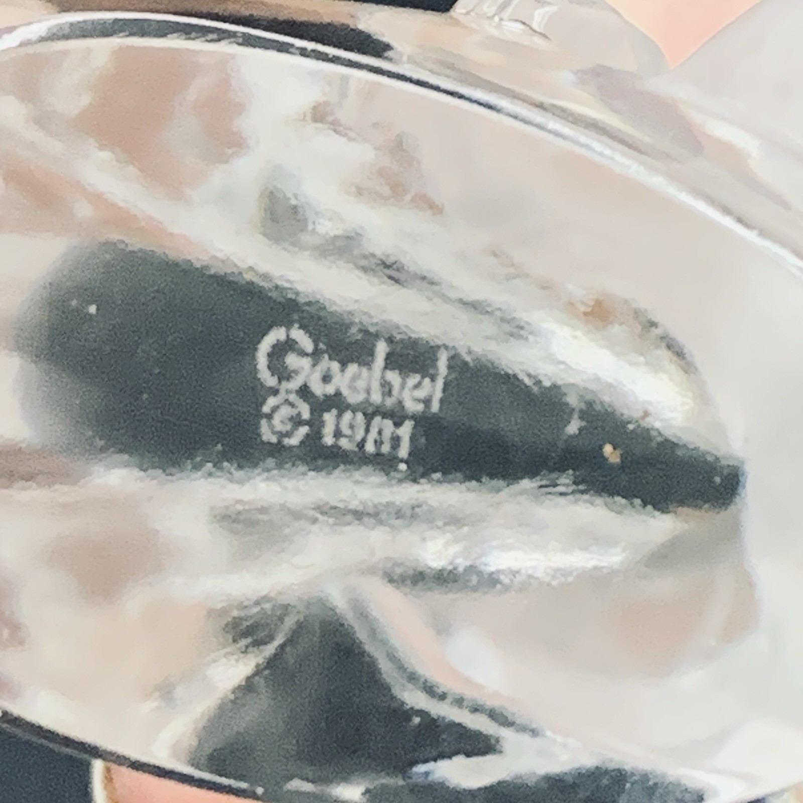 Crystal Figurine Goebel Clear Frosted Glass Angel Child on Moon 3.5” Tall