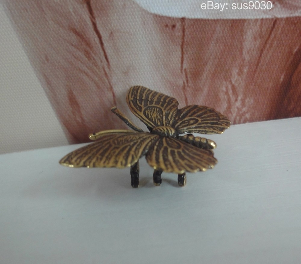 Mini Brass Butterfly Figurine Garden Decor
