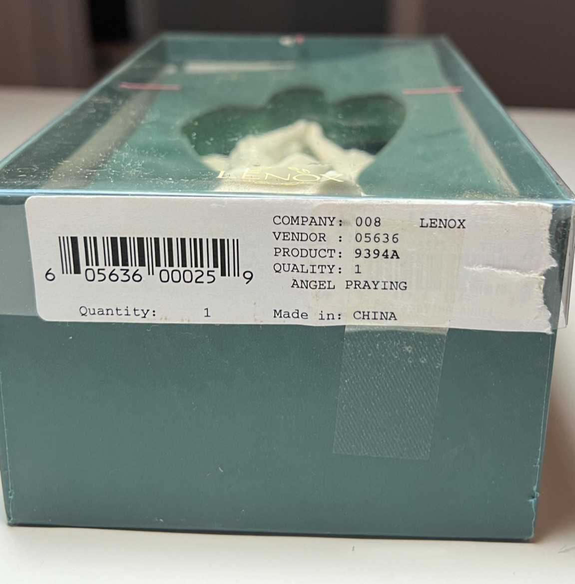 Lenox Porcelain Praying Angel With Gold Accent 6in tall in Box