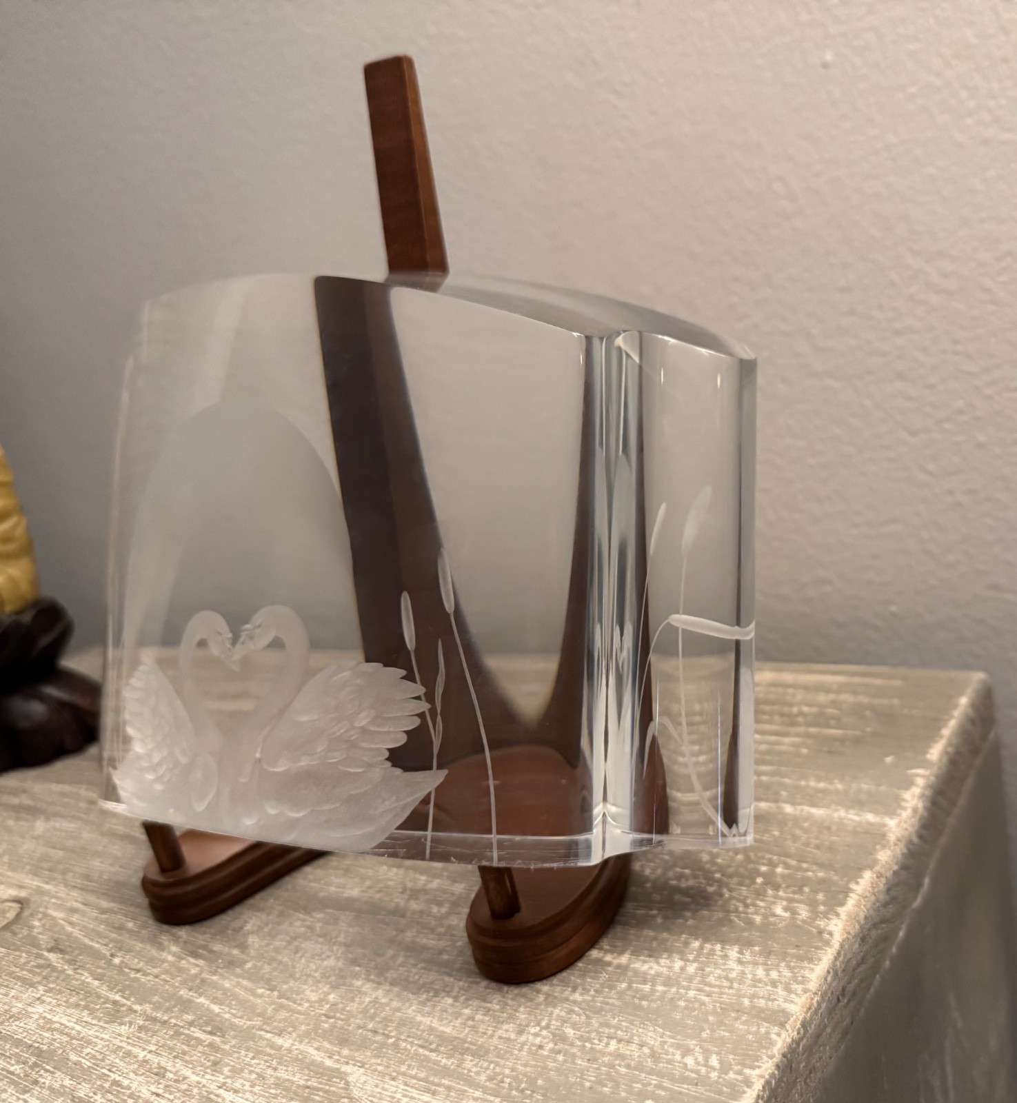 Steuben Crystal “Our Love” Swan Sculpture Joel Smith Cary Austin 1997 Signed