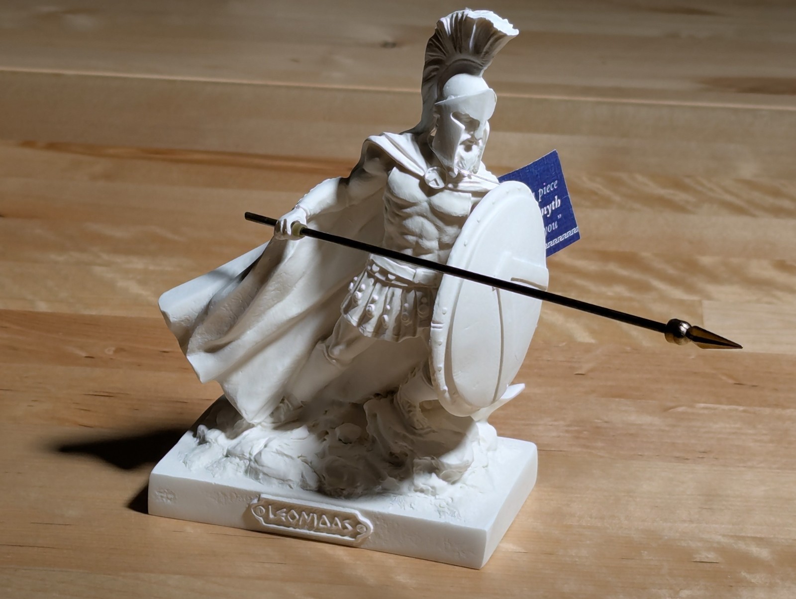 6″ Delphis Alabaster Leonidas “Son of the Lion” – Handmade Greek Sculpture